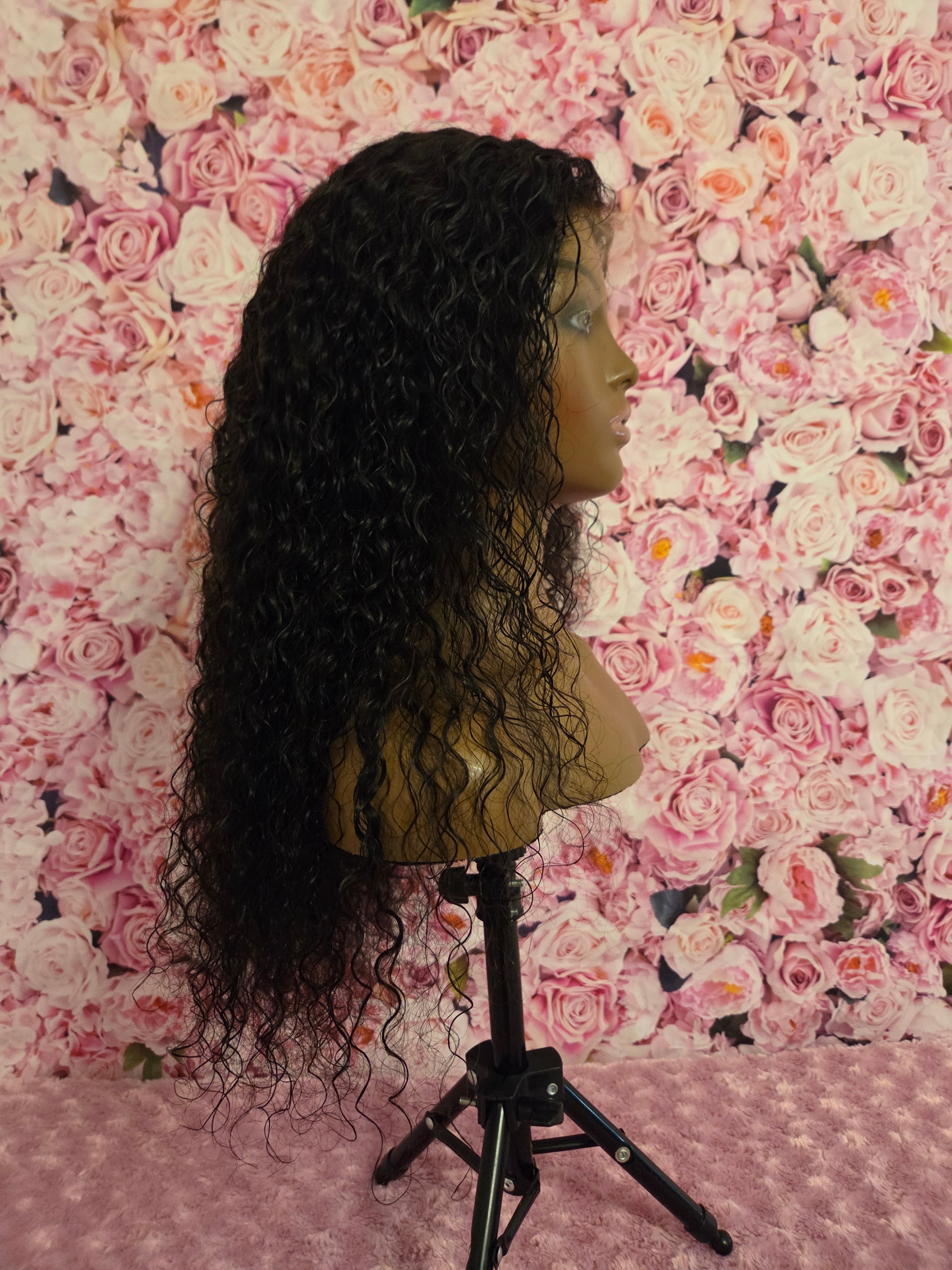 20" HD 13x4 Water Wave Frontal Lace Wig Curly Human Hair