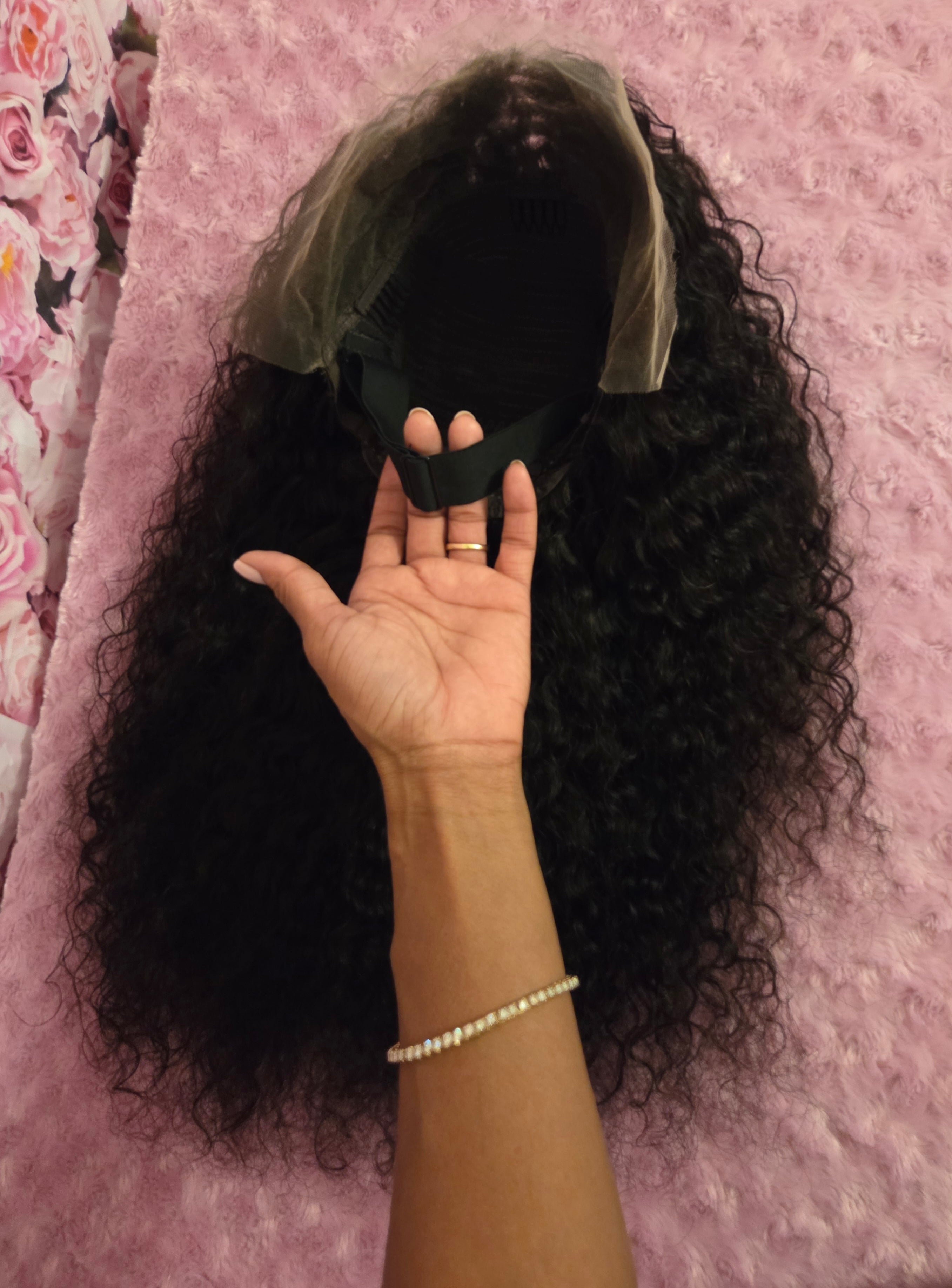 20" HD 13x4 Water Wave Frontal Lace Wig Curly Human Hair