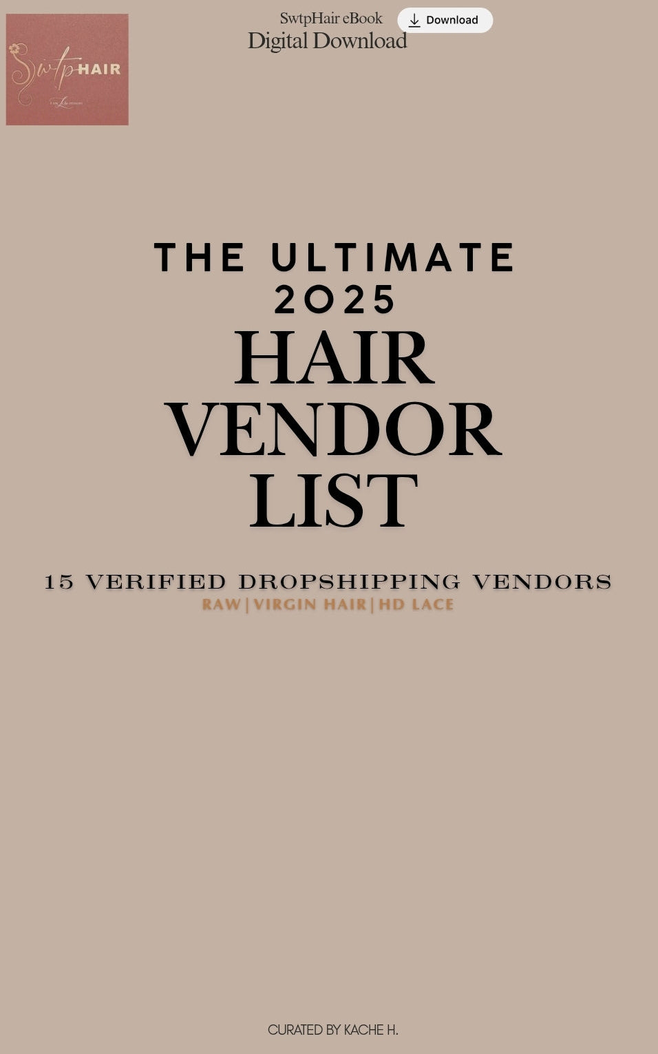 'Hair Vendor List' eBook
